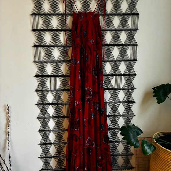 Free People Intimately Garden party maxi red xs smocking tie straps - Picture 6 of 6